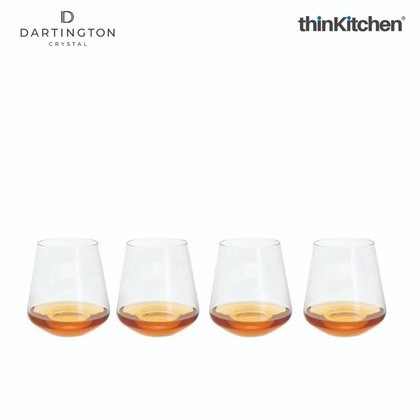 Dartington Crystal Cheers Tumbler Glass, Set of 4