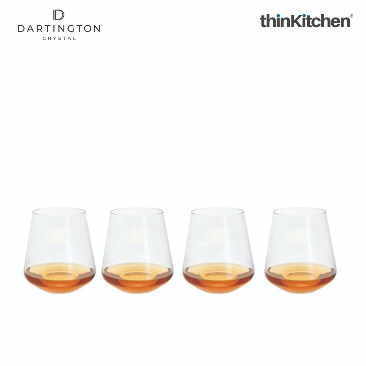 Dartington Crystal Cheers Tumbler Glass, Set of 4 - 1