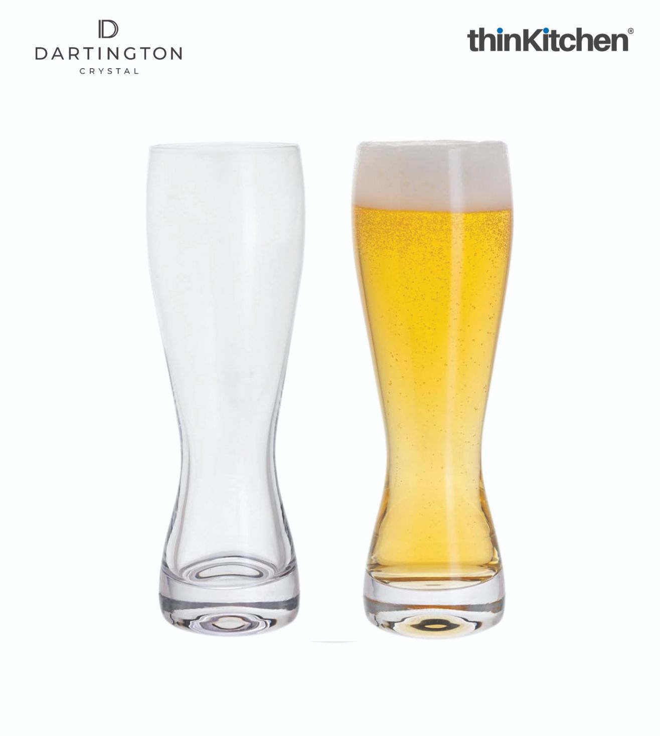 Dartington Wine & Bar Beer Glass, Set of 2 - 1