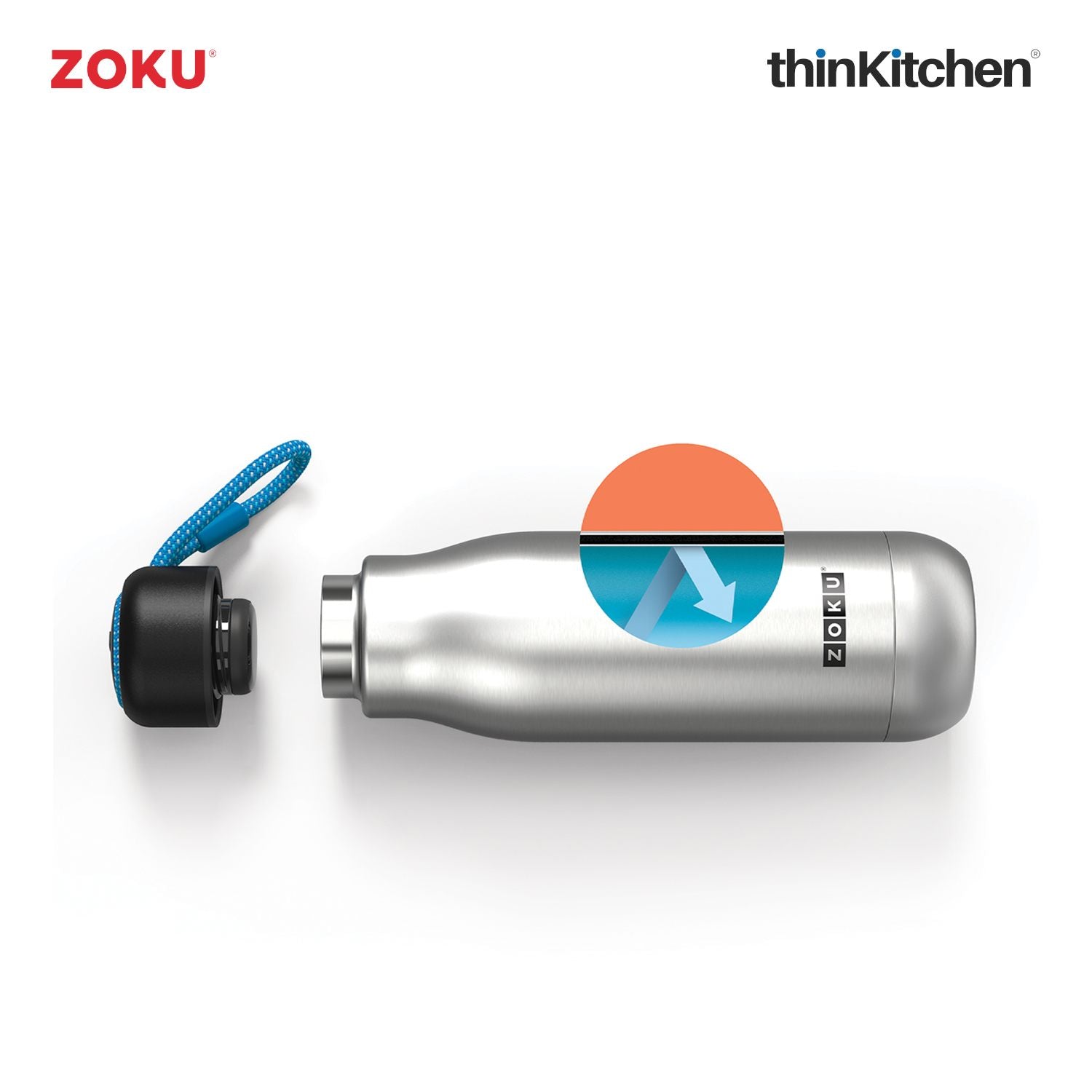 Zoku Silver Vaccum Insulated Stainless Steel Bottle - 2