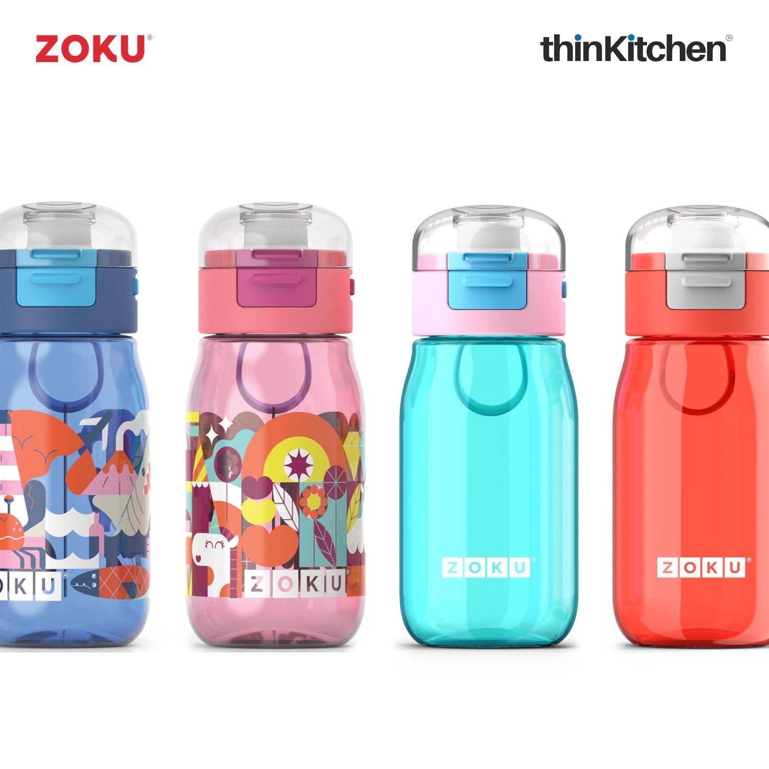 Zoku Flip Gulp Kids Bottle Pink - 4