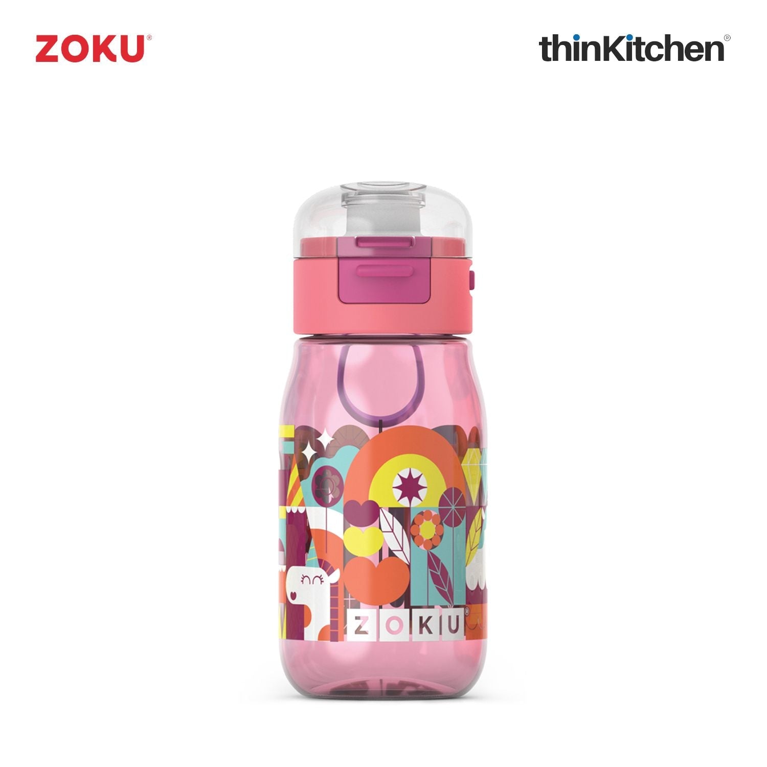 Zoku Flip Gulp Kids Bottle Pink - 2