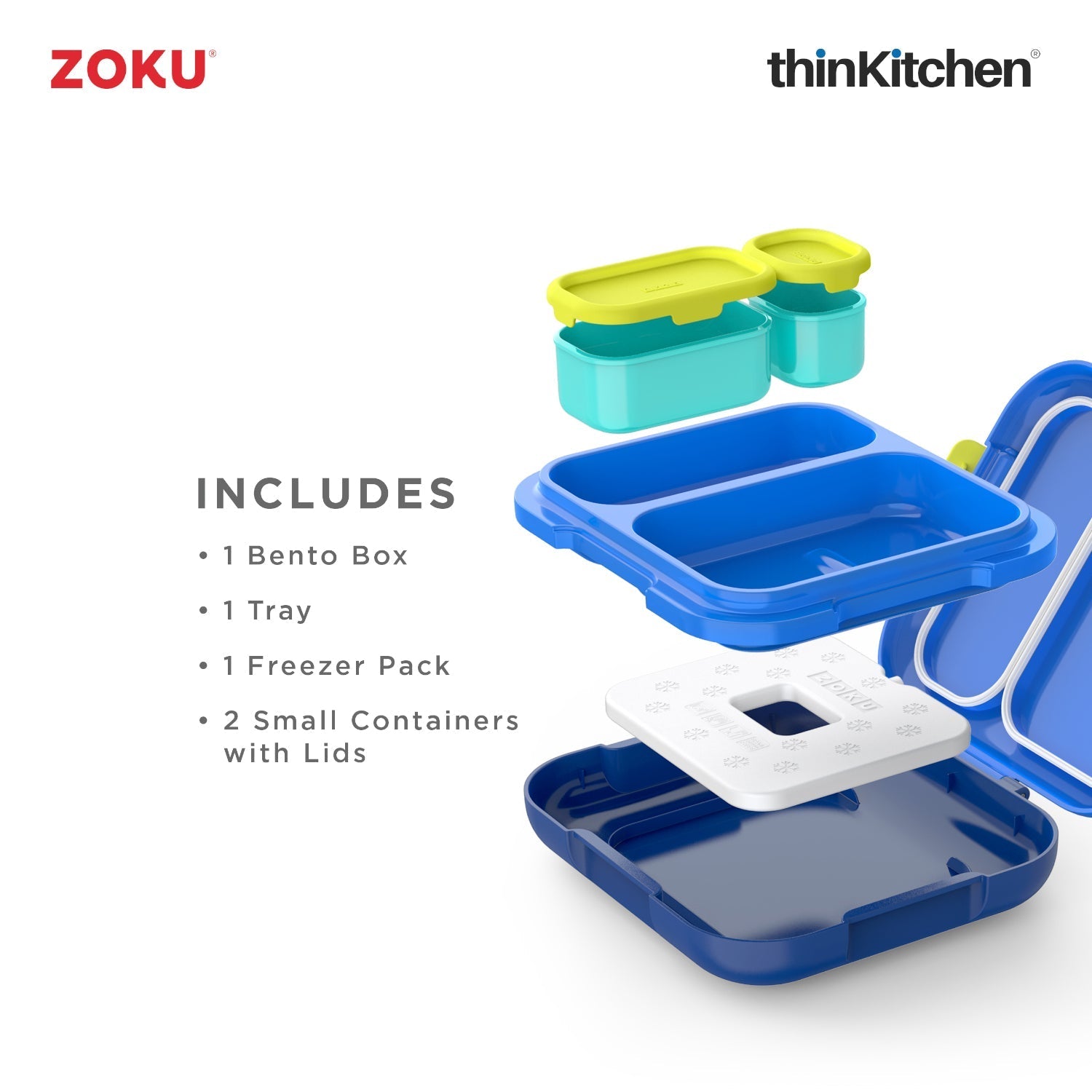 Zoku Combo sets of Dino Kids Flip Straw Bottle x  Neat Bento Box - 8