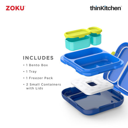 Zoku Combo sets of Dino Kids Flip Straw Bottle x  Neat Bento Box