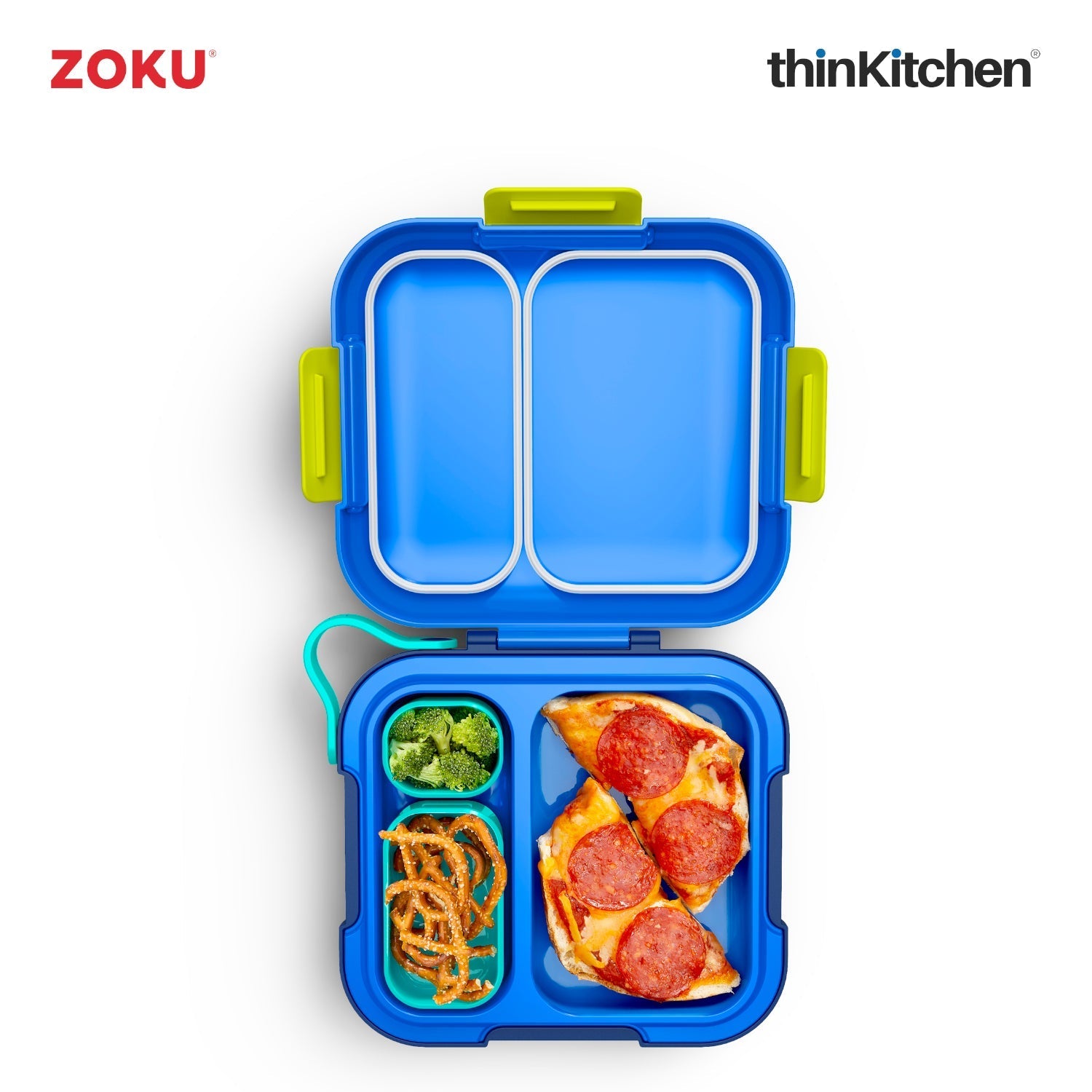 Zoku Combo sets of Dino Kids Flip Straw Bottle x  Neat Bento Box - 9