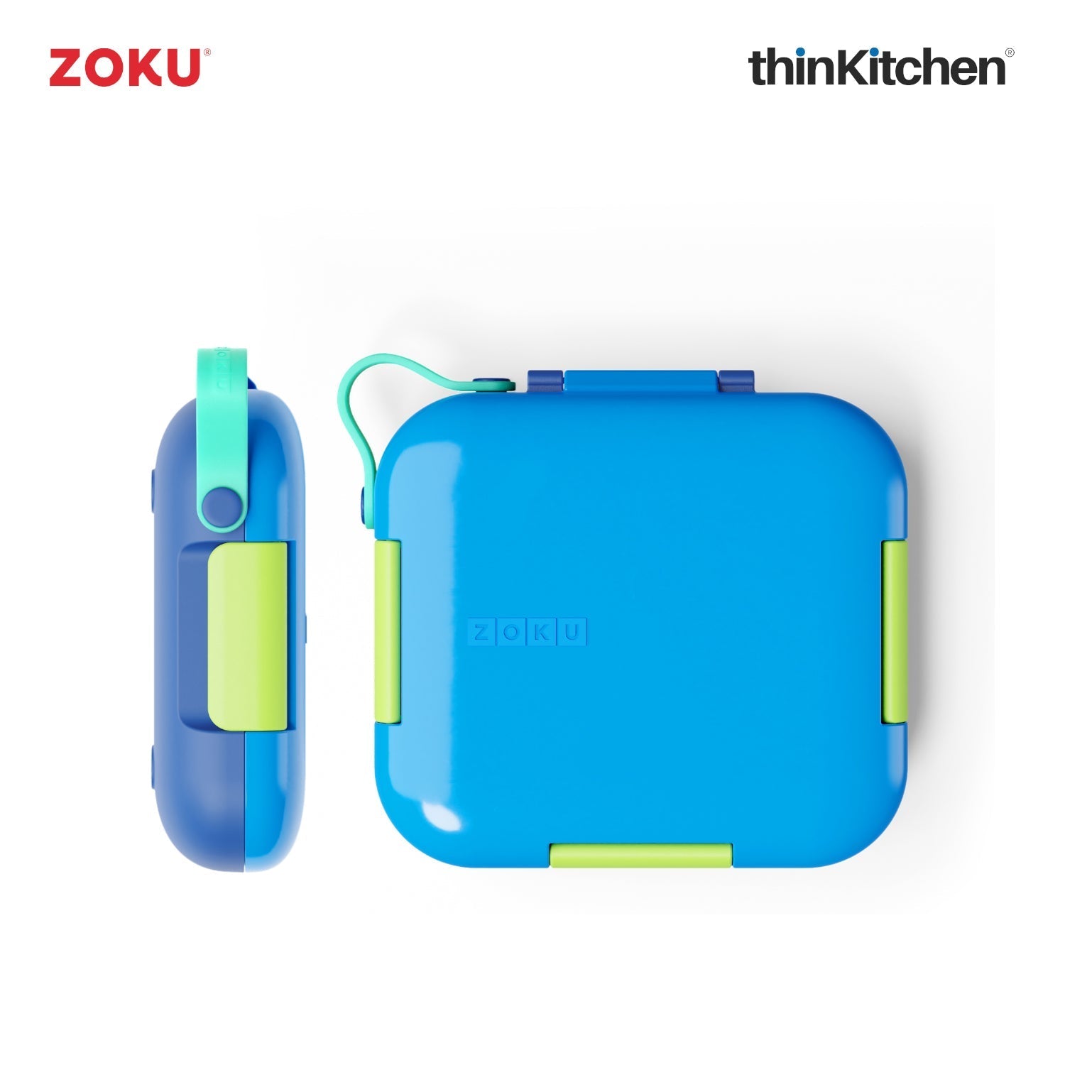 Zoku Combo sets of Dino Kids Flip Straw Bottle x  Neat Bento Box - 7