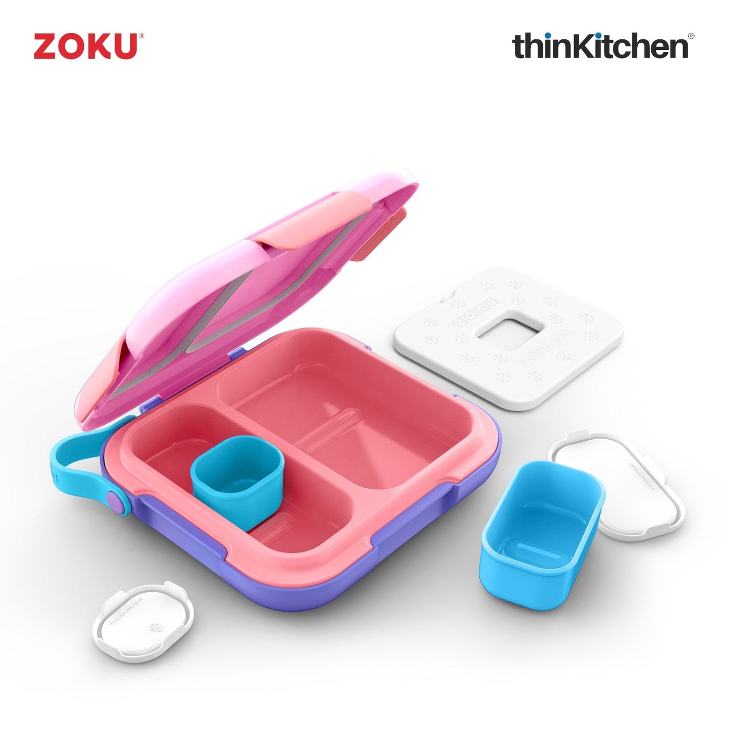 Zoku Pink Party Combo Set- Neat Bento Box x Flip Gulp Bottle
