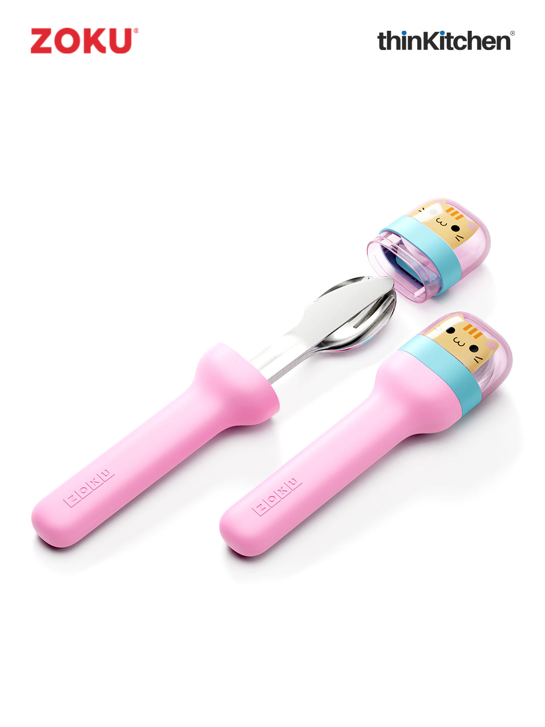 Zoku Stainless Steel Kids Pocket Utensil Sets (Unicorn & Kitty combo sets) - 6