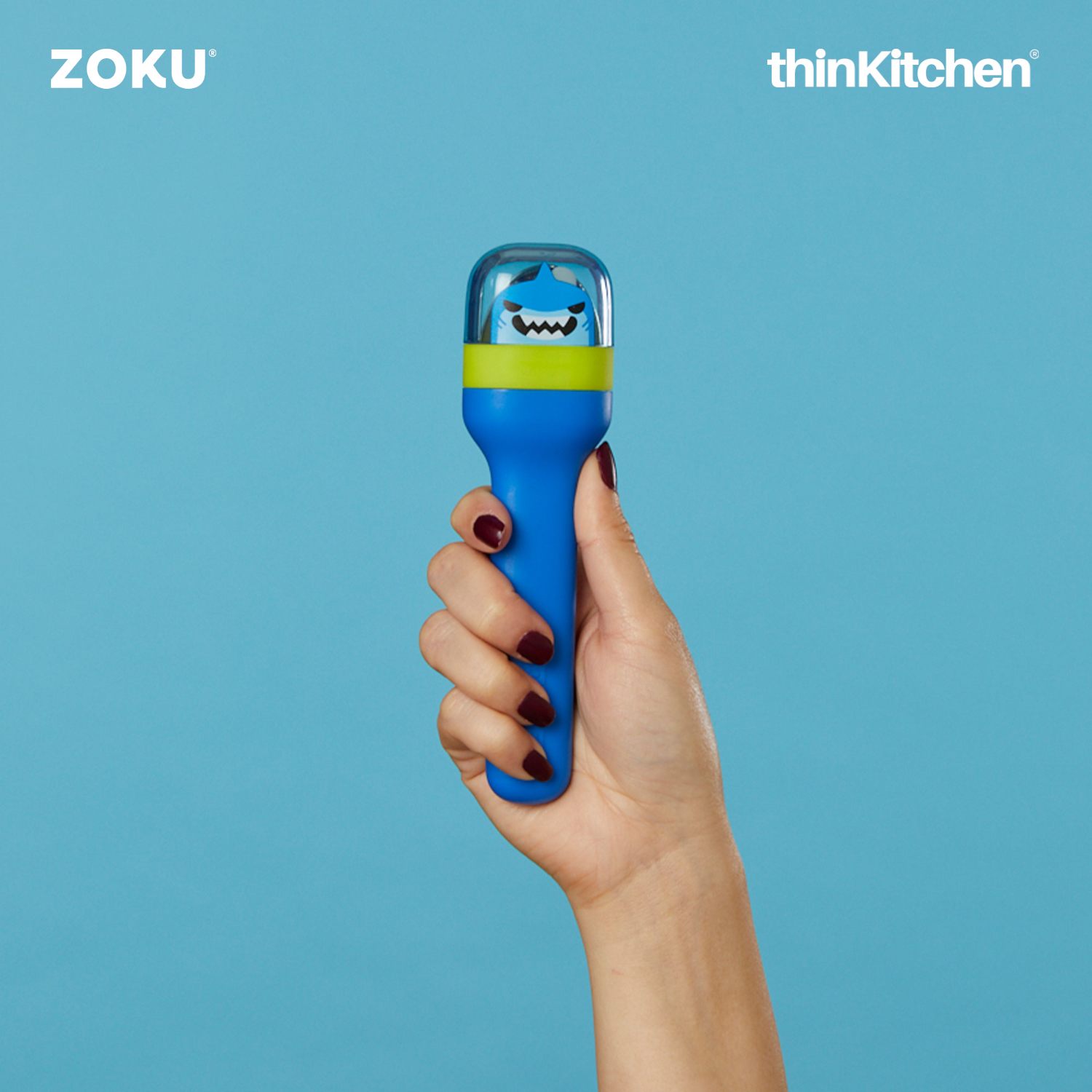 Zoku combo set of Kids Pocket Utensil Set (Shark) x Jumbo Pocket Straw (Teal) - 2
