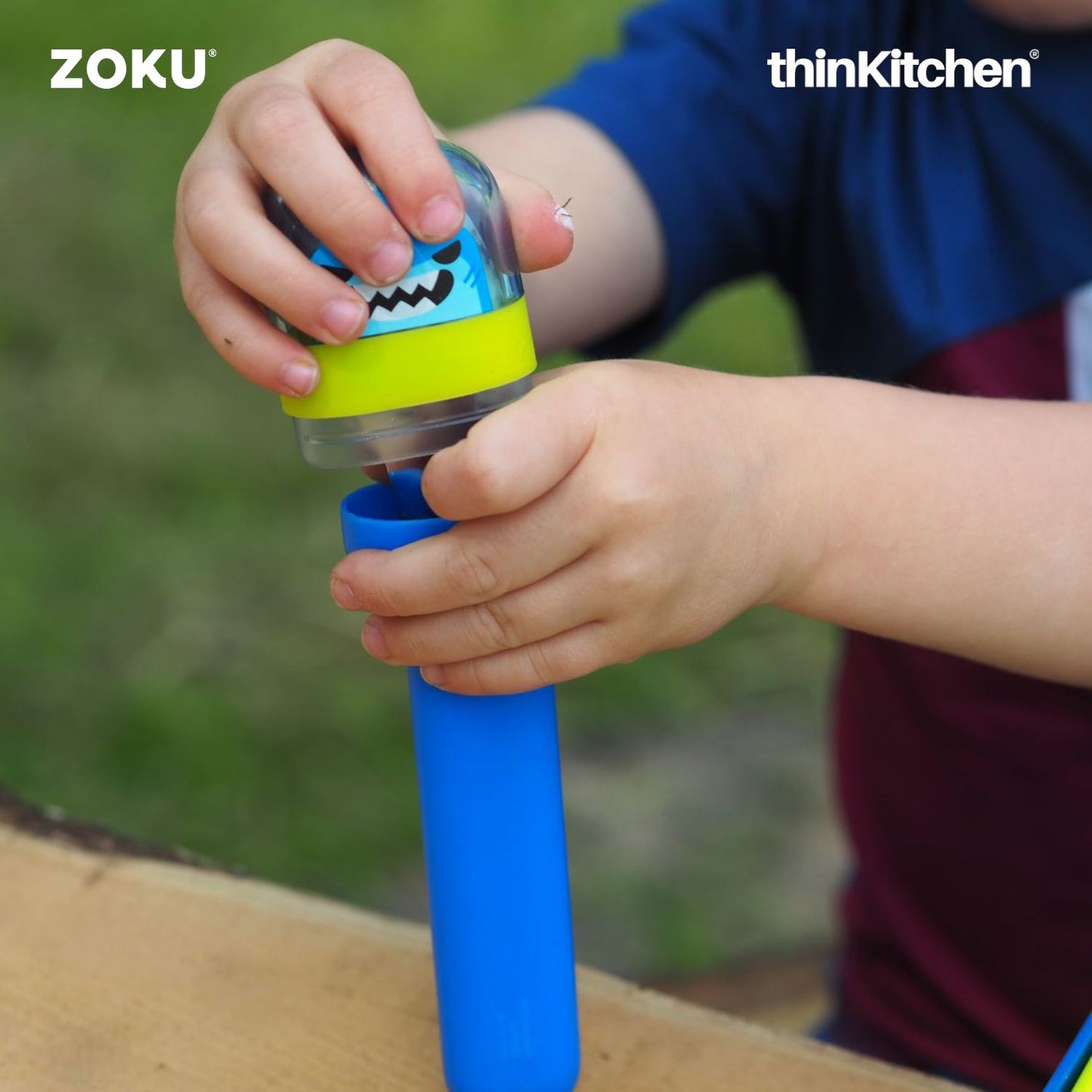 Zoku combo set of Kids Pocket Utensil Set (Shark) x Jumbo Pocket Straw (Teal)