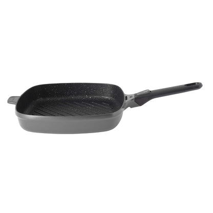 BergHOFF Gem Square Grill Pan with Detachable Handle, 28 cm - Grey
