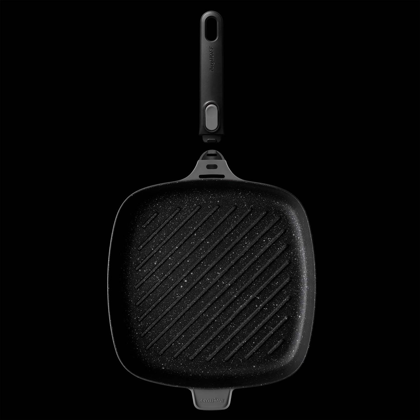 BergHOFF Gem Square Grill Pan with Detachable Handle, 28 cm - Grey